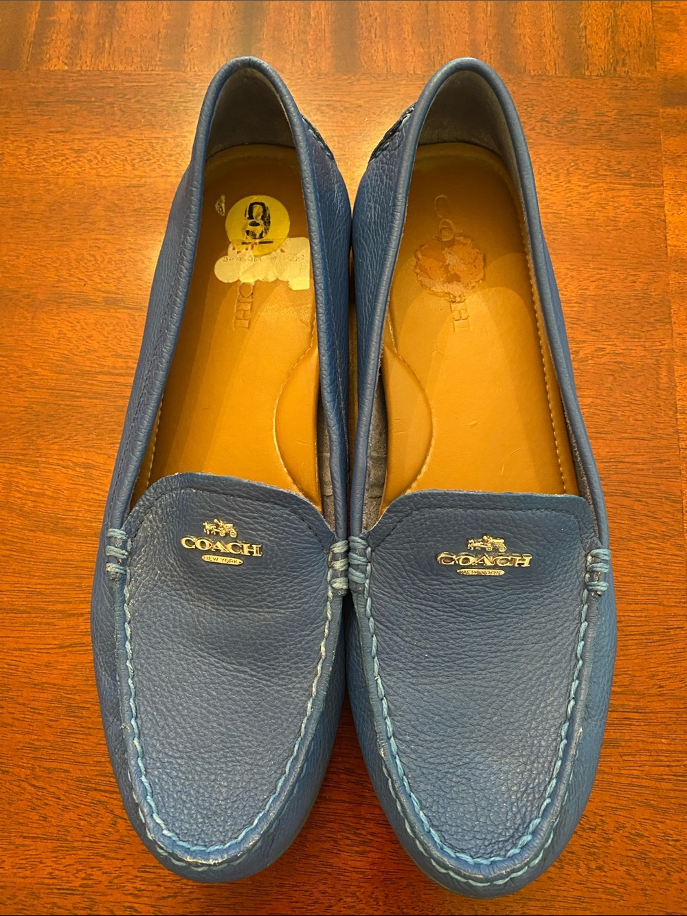 Coach Mary Lockup Blue Leather Flats - Picture 14 of 16